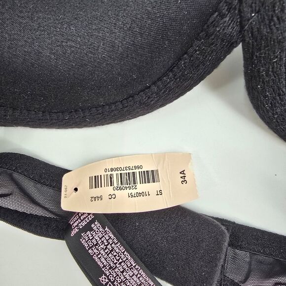 VS Fashion Show Black Leather Push-Up Bra Victoria's Secret Size 34A NWT - Picture 6 of 7
